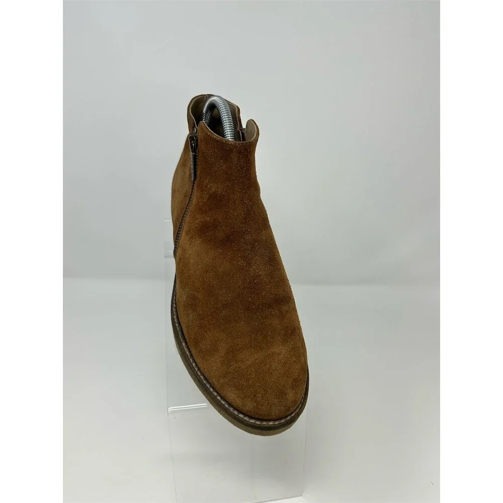 Italeau Foliana Womens Ankle Booties Cognac Brown Side Zip Waterproof Size 38.5